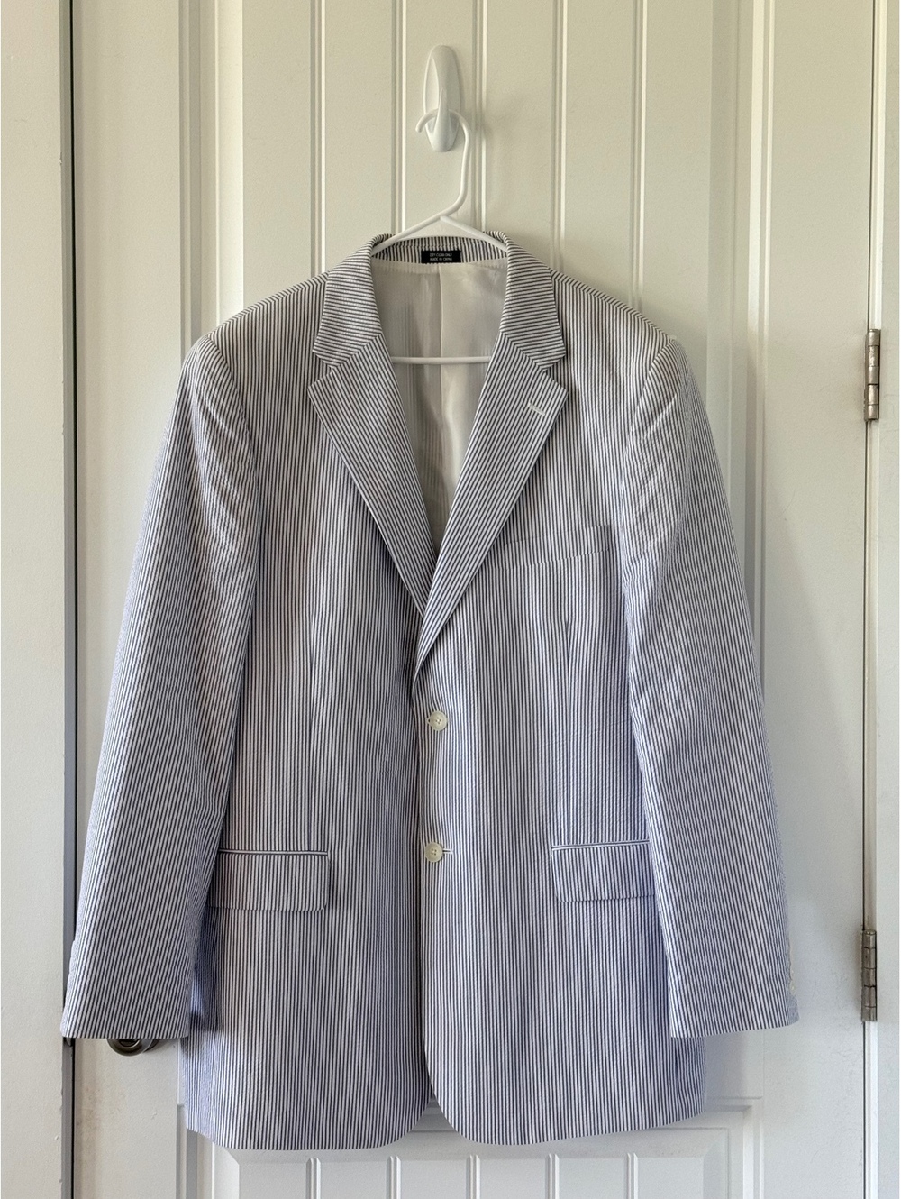 Meeting Street Men's Blue & White Striped Seersucker Blazer
